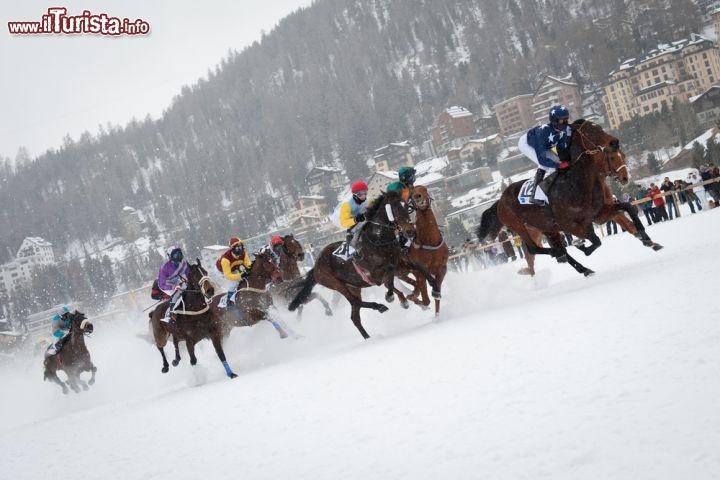 Immagine St Moritz Glamour: le gare dei cavalli riscaldano l'inverno dell'Engadina, in Svizzera - © Ventura / Shutterstock.com