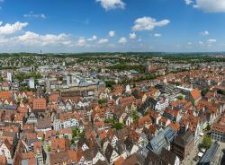Il panorama del centro di Ulm fotografato dal campanile del Duomo
