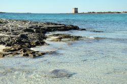 La costa di Porto Cesareo, piccola località nel Salento, Puglia.

