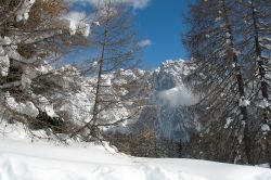 Paesaggio montano sulle Dolomiti del Trentino a Folgarida.
