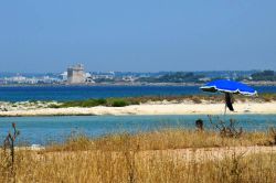 Panorama  della Torre di Squillace dalla spiaggia di Sant'Isidoro in Puglia