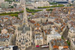 Panorama cittadino di Nantes dall'alto, Francia.



