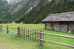 Panorama dal campo base del Parco Naturale Fanes-Sennes-Braies di San Vigilio di Marebbe, Trentino Alto Adige.
