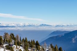 Un suggestivo panorama sulle Dolomiti dallo Ski Resort Folgarida, provincia di Trento, Trentino Aldo Adige.

