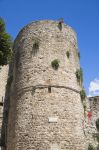 Un'antica torre del borgo medievale di Montefalco, provincia di Perugia, Umbria.