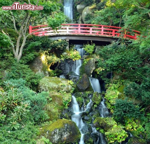 Immagine Una cascata all'interno del Parco del Castello di Hirosaki in Giappone - © SeanPavonePhoto / Shutterstock.com