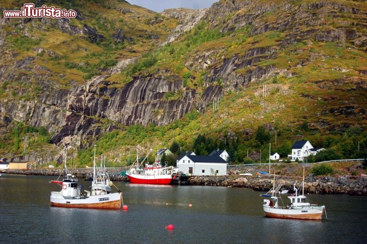 Immagine Navi di pescatori nel porto di Moskenes alle isole Lofoten in Norvegia