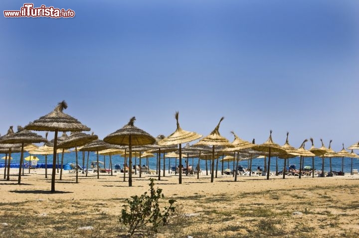 Immagine Ombrelloni sullesclusiva spiaggia di Hammamet in Tunisia - © Brendan Howard / Shutterstock.com