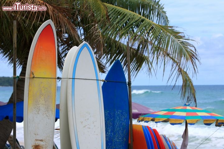 Immagine A Kata Beach, lungo la costa di Phuket, nel mese di settembre si tiene il Phuket Surfing Contest, importante competizione tra surfisti. Non sono meno appassionanti il Kalim Surf Contest e il Kamala Go Surfing Contest - © Distinctive Images / Shutterstock.com