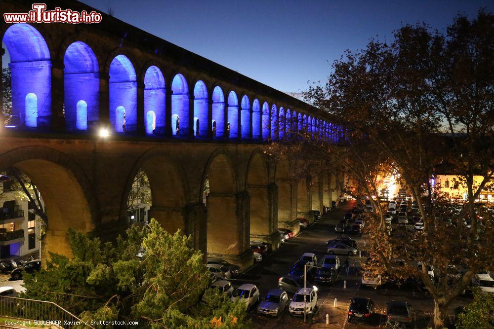 Immagine L'acquedotto di San Clemente fotografato di notte a Montpellier, Francia - © BOULENGER Xavier / Shutterstock.com