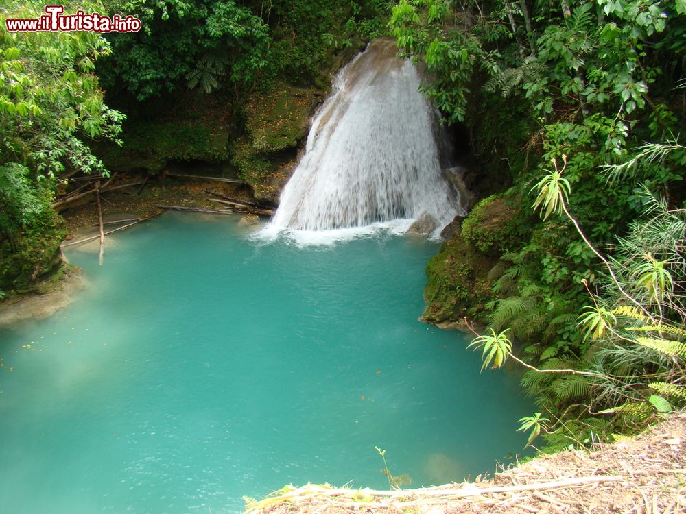 Immagine Blue Hole e Secrets Falls nei pressi di Ocho Rios, Giamaica. E' probabilmente l'attrazione turistica più conosciuta di Ocho Rios. Si raggiune partendo da Ocho Rios e viaggiando per circa 4 miglia verso est, attraversando prima le comunità locali e infine le colline rurali della zona. E' una delle cascate più accessibili di tutta la Giamaica.