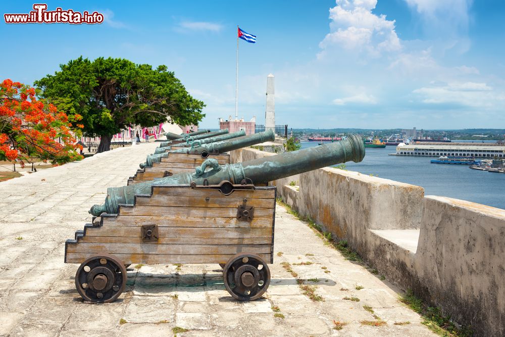 Immagine Vecchi cannoni spagnoli nella Fortaleza de San Carlos de La Cabaña all'Avana (Cuba).