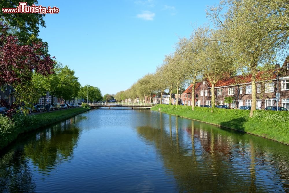 Immagine Case residenziali lungo un canale di Middelburg, Olanda.