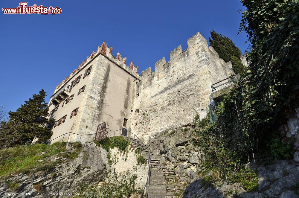 Immagine Il castello di Malcesine sul lago di Garda in primavera, Veneto. Questa fortezza medievale è passata nel corso dei secoli attraverso le mani di Longobardi, Franchi, Scaligeri, Veneziani, Francesi e Austriaci - © ANTONIO TRUZZI / Shutterstock.com