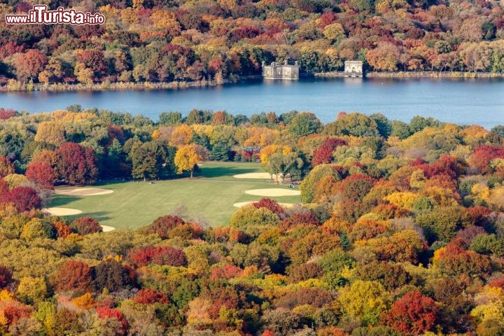 Immagine Veduta aerea di Central Park a New York, Stati Uniti. Esplosione di colori autunnali per questo panorama dall'alto di Central Park - © Francois Roux / Shutterstock.com