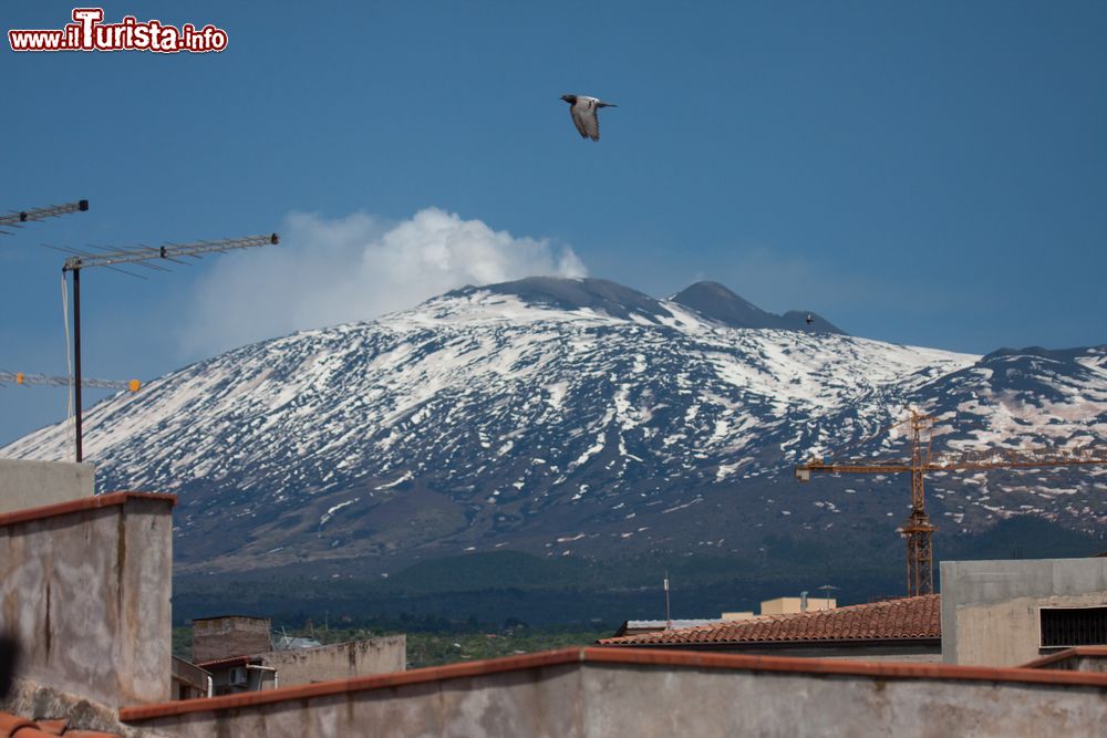 Immagine Eruzione del vulcano Etna fotografata da Biancavilla in Sicilia.