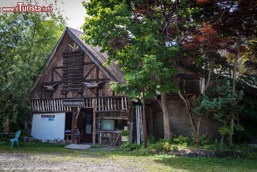 Immagine La facciata del museo Kaneto Kawamura Ainu a Asahikawa, isola di Okkaido, Giappone. L'area museale è stata resa possibile grazie a una collezione privata iniziata nel 1916 - © Faer Out / Shutterstock.com