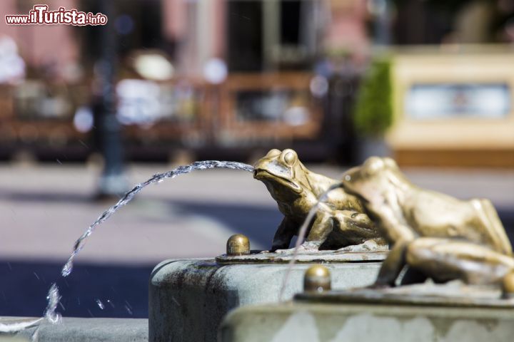 Immagine Fontana a Torun, Polonia. Le rane, come quelle che adornano questa bella fontana nella zona vecchia di Torun, sono uno dei principali simboli della città - © Curioso / Shutterstock.com