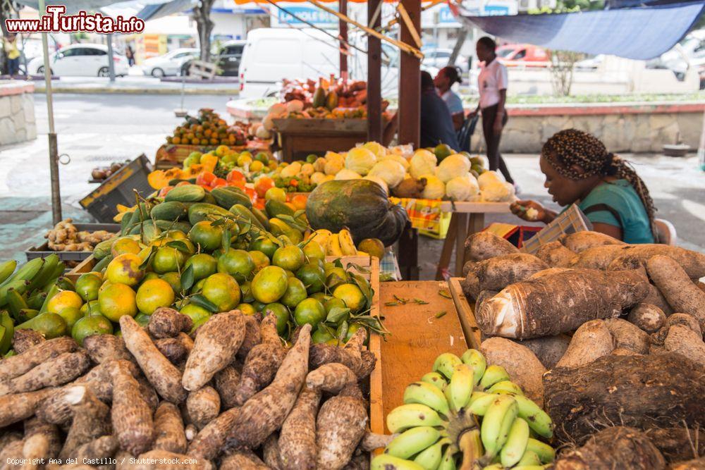 Immagine Frutta e verdura al mercato di Fort-de-France, Martinica. Fra queste bancarelle si possono trovare tutti i frutti tropicali tipici dei Caraibi - © Ana del Castillo / Shutterstock.com