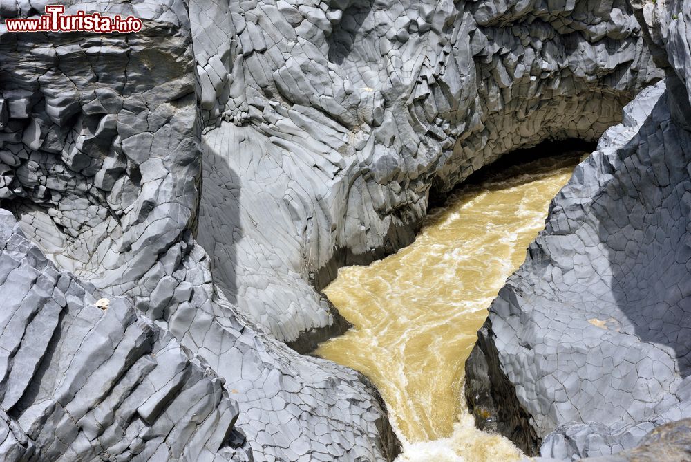 Immagine I basalti levigati della Gola del fiume Alcantara, una classica escursione da Motta Camastra in Sicilia