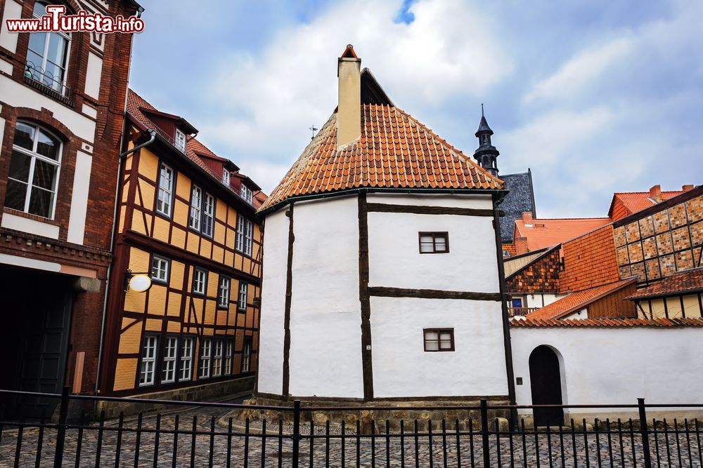 Immagine Il bel museo dell'architettura a graticcio a Quetlinburg, Germania. 