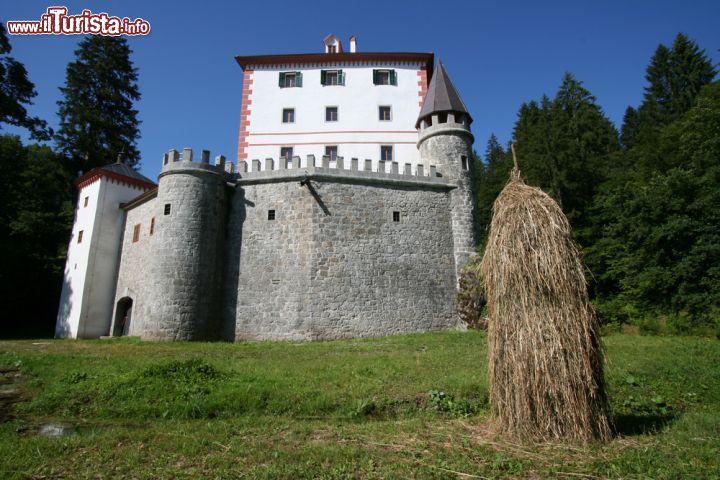 Immagine Il Castello di Sneznik nei dintorni di Cerknica, Slovenia - Fra i manieri più romantici e pittoreschi della Slovenia, Grad Sneznik, perfettamente conservato e restaurato, si trova al di fuori delle principali rotte turistiche del paese e per questo motivo ancora poco conosciuto dai turisti. Raggiungerlo non è così semplice: è necessario infatti lasciarsi cullare dalle colline slovene che se d'estate sono verdissime in inverno sono ricoperte di neve © Fedrinho / Shutterstock.com