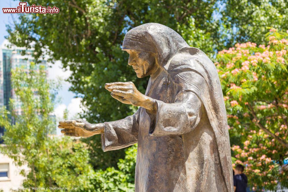 Immagine Il monumento a Madre Teresa di Calcutta in centro a Tirana, Albania. La religiosa nacque nel 1910 a Skopje nella Macedonia del Nord - © Tomasz Wozniak / Shutterstock.com