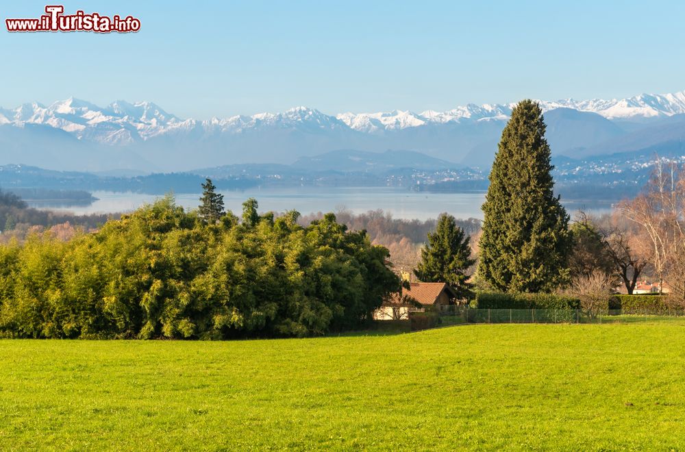 Immagine Il paesaggio dalle colline di Azzate: il Lago di Varese e le Alpi innevate sullo sfondo