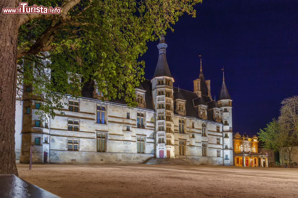 Immagine Il Palazzo Ducale di Nevers by night, Francia: venne costruito alla fine del XV° secolo su richiesta del conte Jean de Clamecy. Rappresenta un importante esempio di architettura civile di inizio Rinascimento.