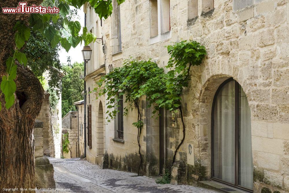 Immagine Tipica stradina con pavimentazione acciottolata nella città di Uzes, Francia. Siamo nel dipartimento del Gard nella regione della Linguadoca-Rossiglione, sud della Francia - © Gina Power / Shutterstock.com