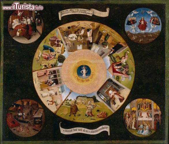 Immagine "I sette peccati capitali", opera del pittore olandese Jheronimus Bosch, nativo di '2-Hertogenbosch.