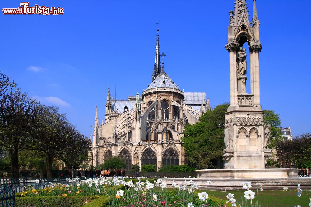 Immagine La cattedrale di Notre Dame a Reims, Francia. E' una delle più interessanti espressioni di architettura gotica grazie anche alla stupenda facciata e alle mille decorazioni. Si presenta con un grande rosone di 12 metri e con tre portali d'ingresso.