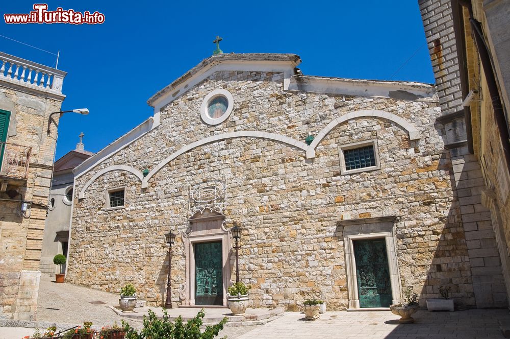 Immagine La cattedrale di San Nicola a Sant'Agata di Puglia, Italia. Situato nella cittadella medievale, questo edificio religioso di impianto normanno ma rifatto in stile barocco ha interno a croce latina e a tre navate. Da non perdere: la cripta con gli affreschi della passione di Cristo, il battistero a forma di pigna, il pulpito costruito sul dorso di un leone, il coro ligneo e il presepe del XVI° secolo in pietra dipinta.