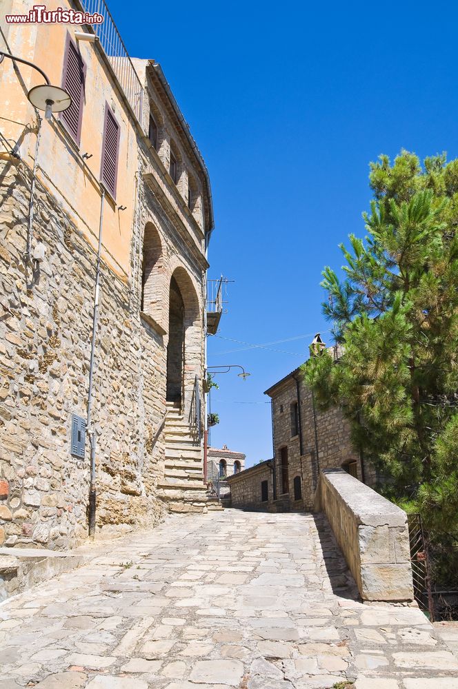 Immagine La pavimentazione in pietra di un vicolo di Guardia Perticara, Basilicata.