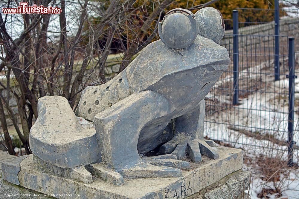 Immagine La scultura della Rana nel parco Podzamcze a Olsztyn, Polonia. Opera dell'artista Ryszard Wachowski, dal 1958 si trova sulle sponde del fiume Lyna - © Martyn Jandula / Shutterstock.com