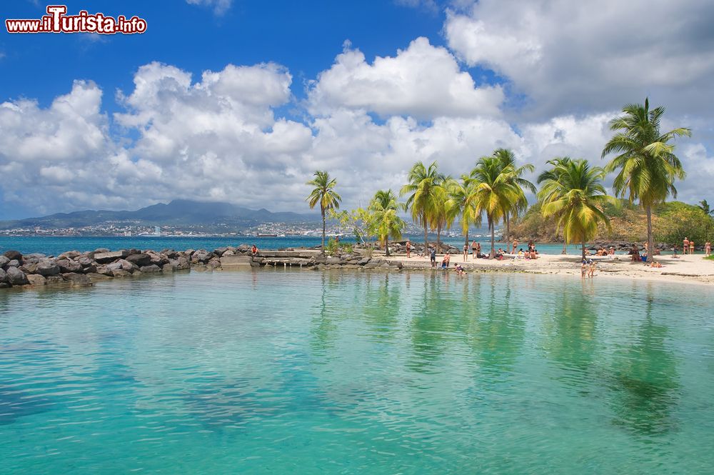 Immagine La spiaggia dell'ansa Mitan a Fort-de-France, Martinica. Panorama da cartolina per questo  litorale tropicale caraibico.