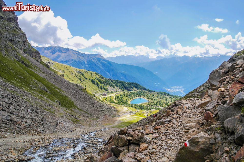 Immagine La valle di Pejo vista dall'omonimo monte, Trentino Alto Adige. Nel cuore del Parco Nazionale dello Stelvio, la valle di Pejo offre una vacanza rilassante e affascinante in un'oasi naturale in cui l'ospitalità è di casa.