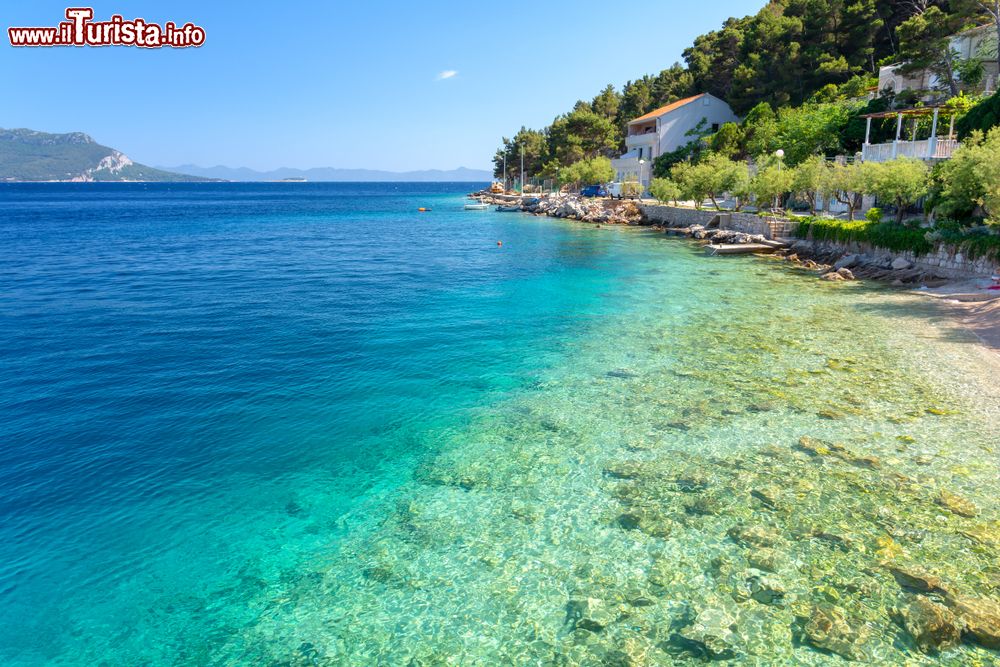 Immagine L'acqua cristallina del Mare Adriatico a Trstenik, penisola di Peljesac, Croazia. Siamo sulle coste della Dalmazia, circa 90 km da Dubrovnik.