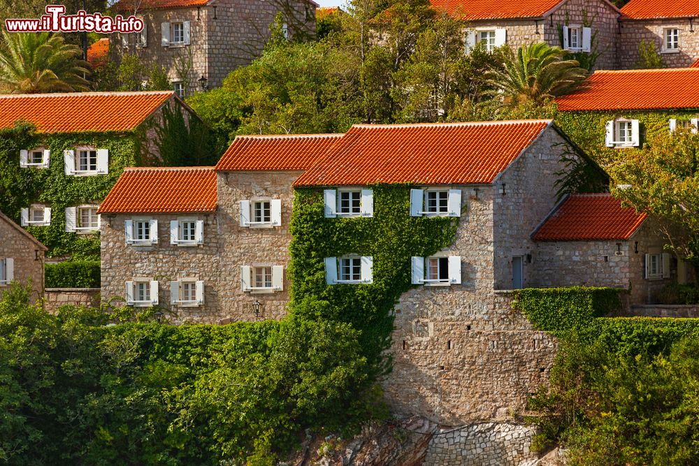 Immagine L'architettura delle costruzioni a Sveti Stefan, Montenegro.