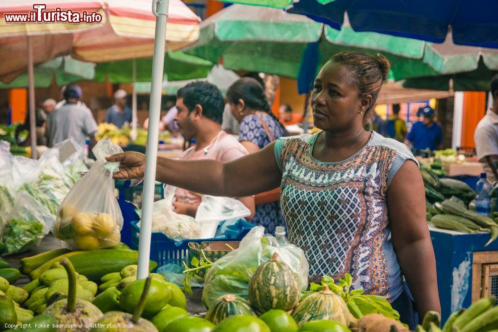 Immagine Mercato alimentare a Victoria, isola di Mahé: qui si vendono pesce e frutta e verdura - © fokke baarssen / Shutterstock.com