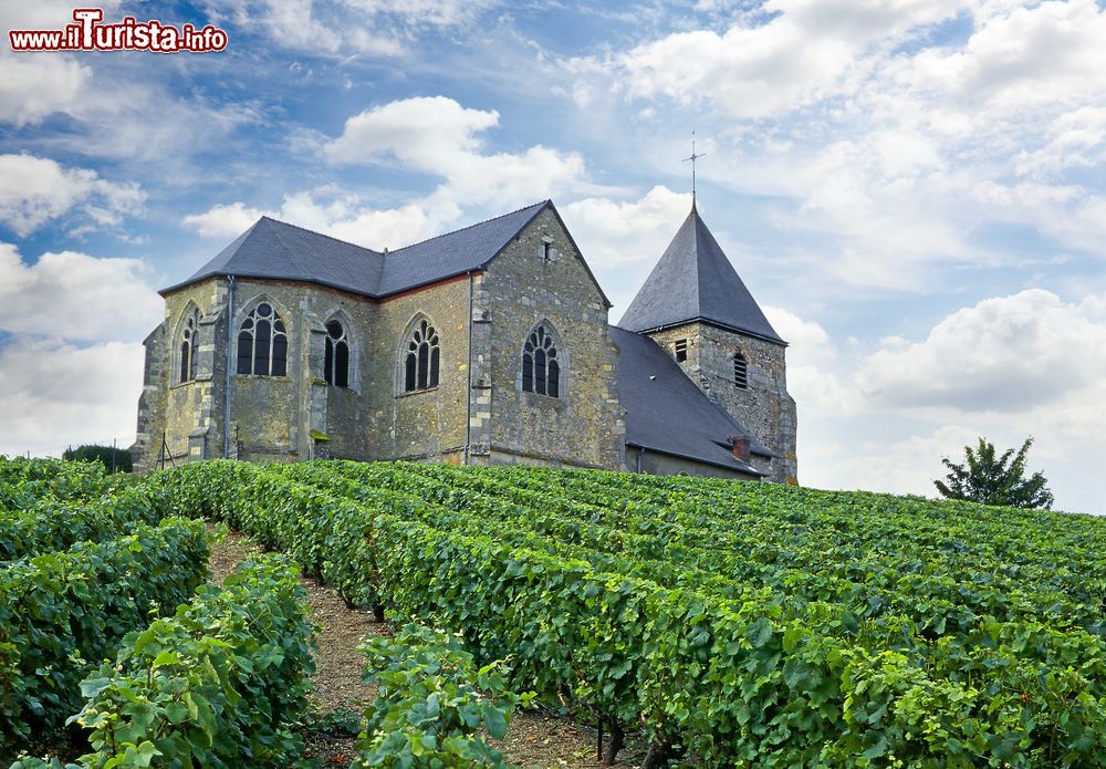 Immagine Mont-Felix, la chiesa fra i vigneti vicino a Epernay, Francia.