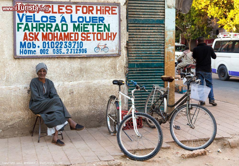 Immagine Un negoziante noleggia bici in una strada di Luxor, Egitto - © paul prescott / Shutterstock.com