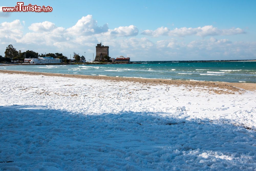 Immagine Nevicata sulla spiaggia di Sant'Isidoro nel Salento in Puglia