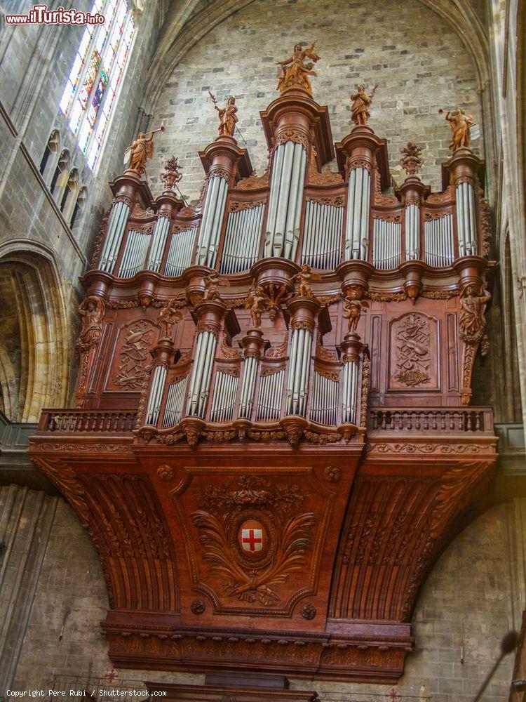 Immagine L'organo della cattedrale dei Santi Giusto e Pastore a Norbona, Francia. La sua costruzione in stile gotico risale al XIII° secolo - © Pere Rubi / Shutterstock.com