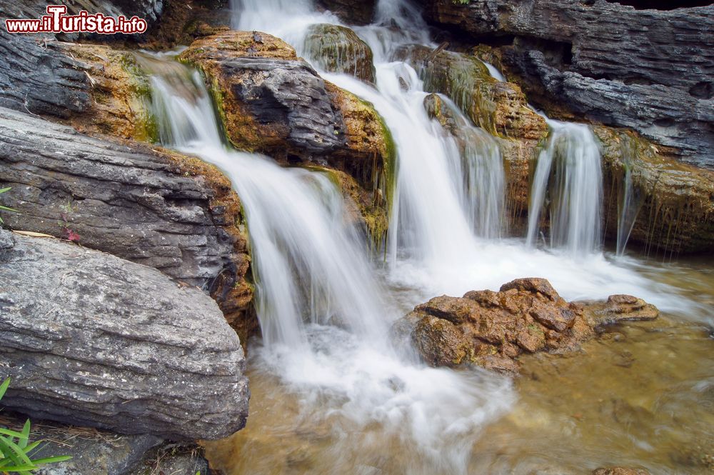 Immagine Paesaggio naturale a Marne-la-Vallee, Francia: una graziosa cascata d'acqua fra le rocce.