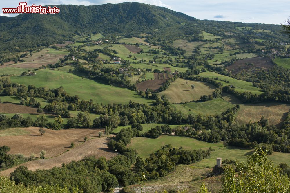 Immagine Panorama aereo di Pennabilli, provincia di Rimini, Emilia Romagna.