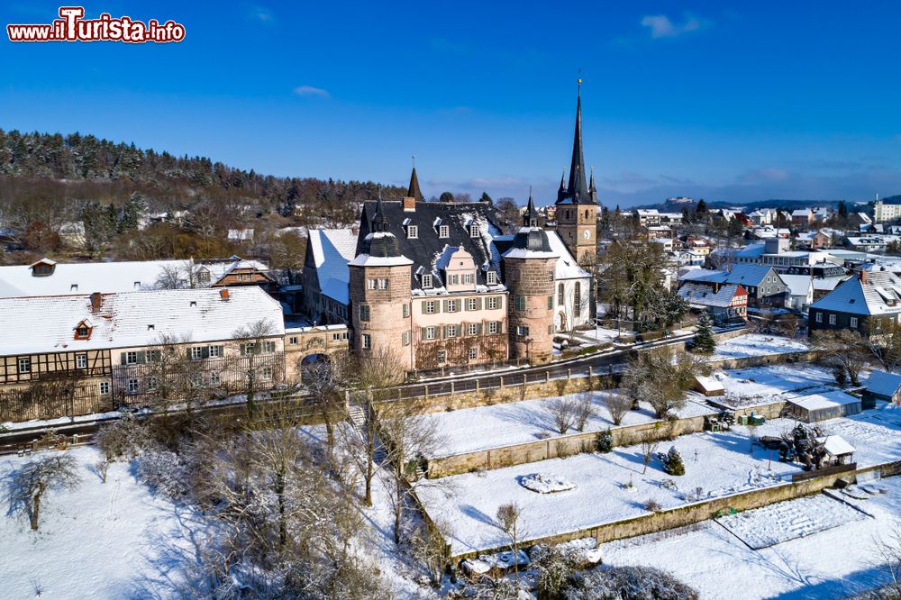 Immagine Panorama invernale dall'alto del castello di Coburgo, Baviera, Germania.