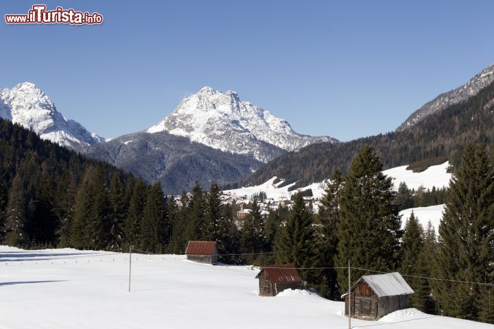 Immagine Panorama invernale dolomitico a Sappada, Veneto - Scorcio panoramico sulle Dolomiti, nell'estremità nord orientale, su cui Sappada sorge a 1.245 metri di altitudine  © posztos / Shutterstock.com