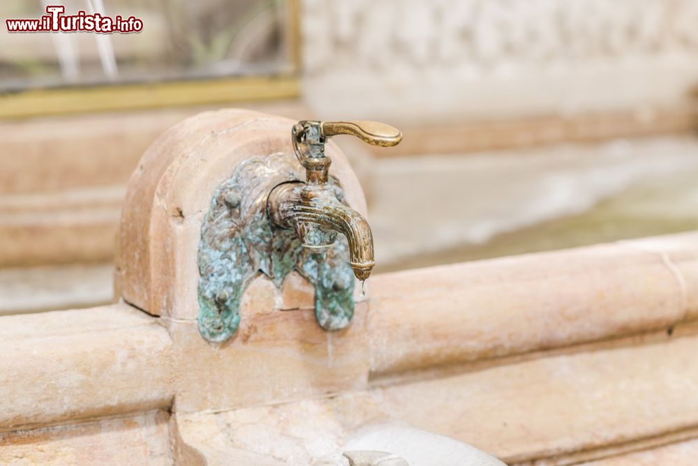 Immagine Particolare del rubinetto della Fontana dei Celestini a Vichy, Francia.