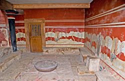 Affreschi al palazzo di Cnosso a Heraklion, Creta ...